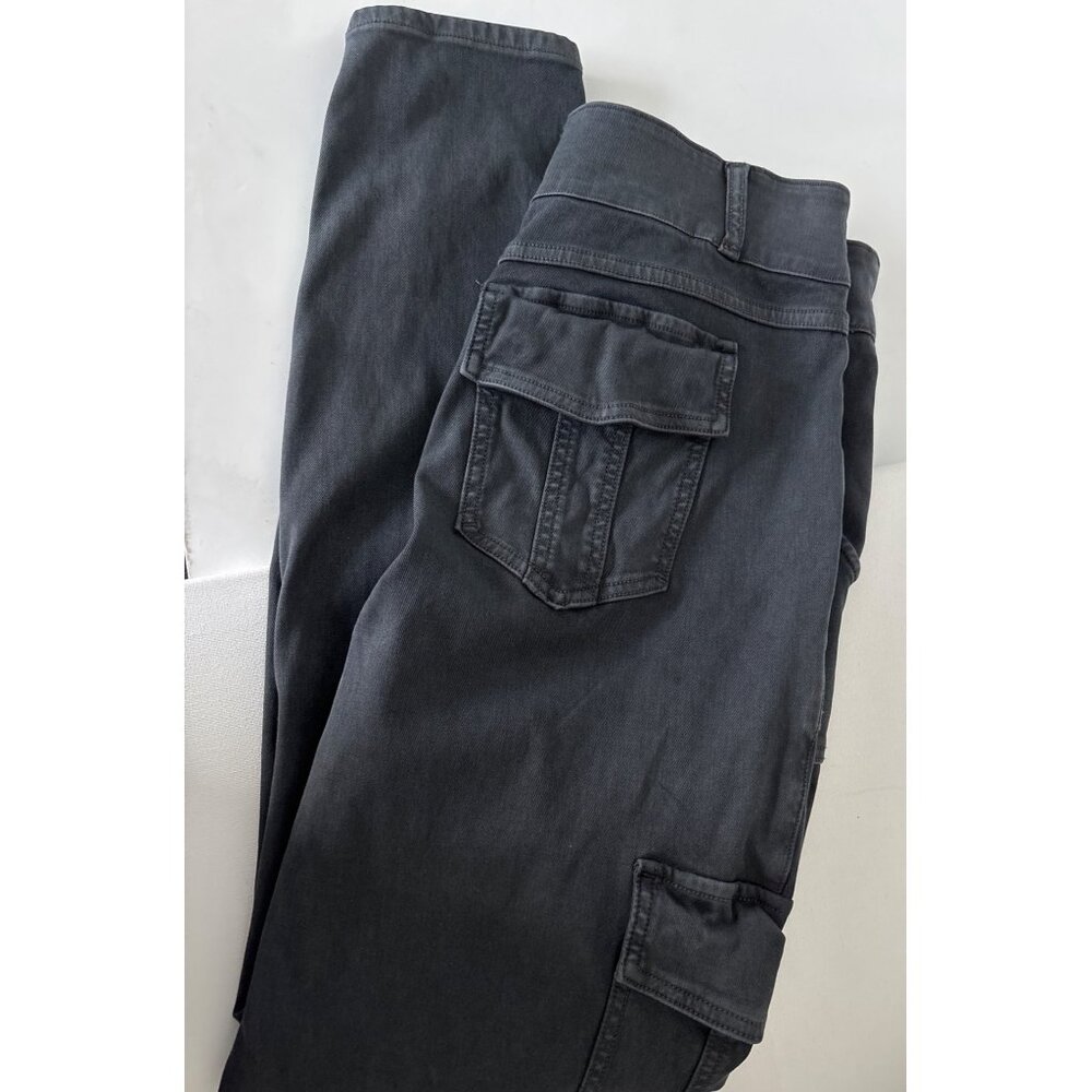 Spanx Jeans Size 1X Black Cargo Sleek Minimalist Slimming Pants Sculpted Modern